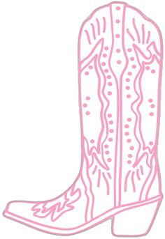 Cowboy Boot Embroidery Design, Cowboy Boot Sorority Paddle, Easy Boot Drawing, Girly Cowgirl Boots, Easy Cowgirl Paintings, Cowgirl Boot Doodle, Cowboy Boot Coloring Page, Cartoon Boots Drawing, Cowgirl Boot Outline