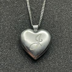 “J” Engraved Locket. Never Worn, Kept In Box. Things To Put In A Locket, Silver Heart Locket, Sterling Silver Locket Necklace, Silver Locket Necklace, Engraved Locket, Sterling Silver Locket, Silver Locket, Silver Lockets, Heart Locket