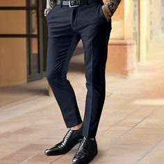 Season:Spring   Fall; Fabric:Cotton,Cotton Blend; Gender:Men's; Style:Fashion,Streetwear; Elasticity:Micro-elastic; Occasion:Daily,Going out,Outdoor; Fit Type:Regular Fit; Function:Soft,Comfort; Waistline:Mid Waist; Pattern:Plain; Design:Pocket,Elastic Waist; Pants Type:Dress Pants,Trousers,Tapered pants; Fly Type:Zipper,Button,Drawstring,Elasticity; Front page:FF; Listing Date:09/19/2024; Pants Length:Ankle-Length Stretch Dress Pants For Business Casual In Summer, Slim Fit Office Pants For Spring, Slim Fit Pants For Spring Office Wear, Slim Fit Spring Office Pants, Spring Stretch Business Casual Bottoms, Business Summer Ankle-length Pants, Summer Business Ankle-length Pants, Business Ankle Pants For Spring, Spring Non-stretch Office Pants