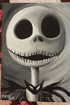 a painting of jack skellingy from the nightmare before it was painted by someone else