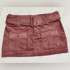 Bought 2 By Mistake! Zipper & Belt Buckle Closure Fitted Corduroy Mini Skirt With Pockets, Zipper Belt, Corduroy Mini Skirt, Pink Corduroy, Belt Buckle, Belt Buckles, Mini Skirt, Womens Skirt, Mini Skirts