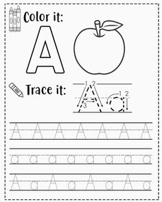 the letter a worksheet for children to practice their handwriting and writing skills with