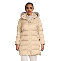 Upgrade your winter wardrobe with this women's Lands' End down long coat, featuring a faux-fur trimmed hood.Finding the perfect fit and size for women's clothing requires basic measurements of your chest, waist, hips and inseam. Use this guide to learn more about sizing and everything Kohl's has to offer in women's fashion. Temperature rating: -20 to -1 degrees Fahrenheit Water resistant shell 600 power down fill Removable hood with faux-fur trim 2-way button and zipper for venting and mobility Down Winter Coats, Belle Isle, Womens Jackets Casual, Long Winter Coats, Plus Size Coats, Dark Beige, Fur Hood, Down Coat, Women's Coats & Jackets