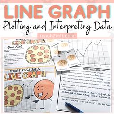 the line graph ploting and interpretation data is shown with pizzas on top of it