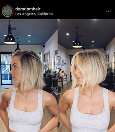 Fine Hair Angled Bob, Slight A Line Bob, Quick And Easy Short Hairstyles, Short Hair Cuts For Thinner Hair, Short Hair Cuts For Women Thinner Hair, Blond Bobs, Bob 2023, Choppy Lob, Blond Bob