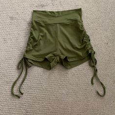 Shein Gym Shorts Brand New - Never Worn Size Xs, But Fit More Like A Small (It Was Too Big For Me) High Waist With Crossed Waistband Soft Material Side Drawstrings Army Green Color Forest Green Shorts, Stretch Drawstring Shorts For Summer, Fitted Workout Shorts For Summer, Stretch High-waisted Athletic Shorts For Summer, Summer Yoga Athletic Shorts With Short Legs, Summer Stretch Bottoms With Built-in Shorts, Workout Bottoms With Drawstring For Beach Season, High-waisted Yoga Shorts For Summer, Trendy High Waist Shorts For Yoga