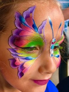 Natalee davies_new Easter Face Paint, Butterfly Inspiration, Painting Face, Butterfly Designs