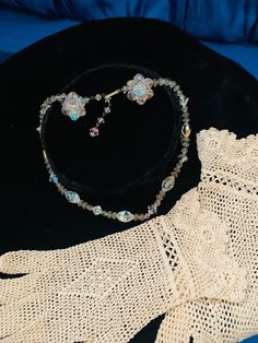 "This is a beautiful set of cut glass beads and earrings. Look how they shine and change colors. So lovely and elegant. The necklace measures 18\" long, the clip earrings measure 1\". This is a very beautiful set to wear or display! Thanks for looking! Free shipping" Vintage Czech Glass Jewelry For Party, Costume Jewelry With Faceted Beads For Evening, Costume Jewelry With Czech Glass For Party, Elegant Glass Crystal Necklaces For Party, Evening Costume Jewelry With Faceted Beads, Elegant Party Jewelry In Czech Glass, Silver Glass Jewelry For Evening, Party Jewelry With Bead Caps And Crystal Material, Party Costume Jewelry With Czech Glass