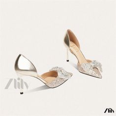 Luxurious High Heel Wedding Sandals with Elegant Satin Bow and Sparkling Rhinestone Detail in Premium Suede Leather Wedding Sandals, Satin Bow, Crete, Olivia Mark, Suede Leather, High Heel, Heel Height, High Heels, Sparkle