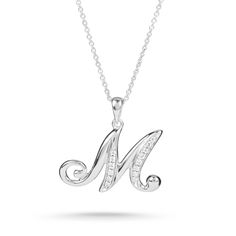 Gift Diamond Accents Initial Pendant Name Necklace, Luxury Silver Initial Pendant Name Necklace, Silver Initial Letter Necklace For Birthday, Intial Necklace, Silver Name Necklace With Initial Pendant And Letter Print, Luxury Necklace With Diamond Accents, Initial Pendant, Thigh Chain