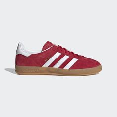 adidas Shop the Gazelle Indoor Shoes - Red at adidas.com/us! See all the styles and colors of Gazelle Indoor Shoes - Red at the official adidas online shop. Adidas Gazelle Red, Red Adidas Gazelle, Adidas Shoes Outfit, Red Adidas Shoes, Adidas Gazelle Indoor, Vans Converse, Indoor Shoes, Quoi Porter, Adidas Sneakers Women