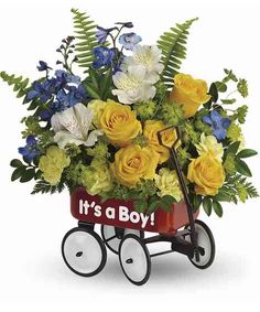 it's a boy wagon bouquet by teleflower