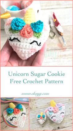 the unicorn sugar cookie is made with crochet