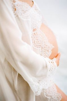 Olivia macrame lace and silk chiffon robe Sheer Lace Wedding Robe, Elegant Lace Robe With Lace Cuffs, Long Sleeve Lace Robe With Lace Trim, Intimate Maternity, Delicate Lingerie, Macrame Lace, Light Silk, Couture Collection, Silk Chiffon