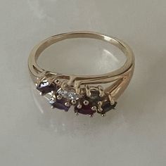 In Very Good Preowned Condition. Stamped 10k Weighs 2.92g Images Are Enlarged To Show Detail. Questions? Leave A Comment Below. Open To Offers! Ring Color, Cluster Ring, 10k Gold, Womens Jewelry Rings, Women Jewelry, Gemstones, Ring, Gold, Women Shopping