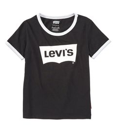 From Levi's , this tee features:contrast ringer trim round necklineshort sleevesoversized batwing logo graphic across chestcottonmachine washImported. Trendy Summer Tops With Logo, Black Logo Tops For Spring, Trendy Black Tops With Logo, Trendy Tops With Logo For Spring, Trendy Logo Tops For Spring, Levi's Short Sleeve T-shirt For Summer, Levi's Summer Short Sleeve T-shirt, Levi's Black Graphic Print Top, Levi's Short Sleeve Letter Print T-shirt