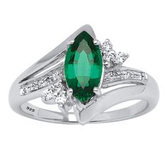 PRICES MAY VARY. Main Stone: 1 Marquise Faceted Cut Lab Created Green Emerald, 1.40 carats, 10 mm x 5 mm Accent Stone: 12 Cubic Zirconias .12 cttw Platinum-Plated Sterling Silver; Contains 3.10 grams of Sterling Silver Measures: 16.5 mm wide x 13.5 mm long x 4.5 mm high; Shank Width: 1.5 mm wide Includes gift box and drawstring pouch PalmBeach Jewelry exclusive. Treat yourself to something gorgeous! Elevate any look instantly with this genuine marquise-cut ring, adorned with brilliant round-cut Marquise Cut Rings, Princess Diamond Ring, Palm Beach Jewelry, Square Diamond, Cubic Zirconia Rings, Emerald Jewelry, Vintage Diamond, Emerald Ring, Gold Plated Sterling Silver