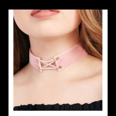 Plus Size Pink Velvet Choker With Gold Details Choker Has A Wide Velvet Band With Lace-Up Detail. Is 13.5 Length With 5.25 Inch Extender Lobster Clasp Closure Necklace Is Adjustable To Your Neck Size Pink Adjustable Choker For Party, Pink Choker Jewelry For Spring, Adjustable Pink Choker For Party, Adjustable Pink Trendy Choker, Pink Adjustable Trendy Choker, Pink Trendy Adjustable Choker, Pink Choker Necklace For Spring, Spring Pink Choker As A Gift, Pink Feminine Choker Jewelry