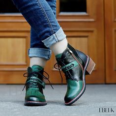 Ebeek - Handcrafted Vintage Leather Comfortable Block Heel Ankle Boots Leather Snow Boots, Rough Heels, Chunky Heel Ankle Boots, Short Leather Boots, Block Heel Ankle Boots, Style Boots, Genuine Leather Shoes, Thick Heels, Distressed Leather