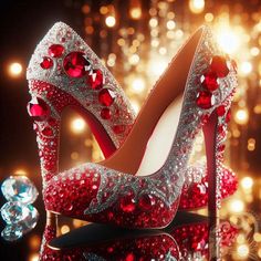 https://card9.com/ai/red-crystal-shoes Cathedral Architecture, Fantastic Shoes, Red Crystals, Beautiful Shoes, High Heels, Crystals, Red