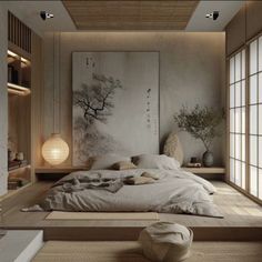 Japandi Bedroom Design, Japanese Style Bedroom, Japandi Bedroom, Japanese Bedroom, Zen Interiors, Japanese Home Design, Japandi Interiors, Japandi Home, Japanese Style House