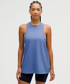 Coverage, Just Where You Want It. This Soft Cotton Tank Has A High Crew Neckline, Low Armholes For Airflow, And A Long, Bum-Covering Length. Designed For Casual. A Loose Fit With A Little Extra Room:long Length Keeps Bum And Hips Covered. Deep Armholes For Freedom Of Movement And Airflow. | Long Cotton Crewneck Tank Top Pima Cotton Fabric, Extra Room, Water Drop, Cami Tanks, Sleeveless Tank Top, Sleeveless Tank, Pima Cotton, Long Length, Shirt Outfit