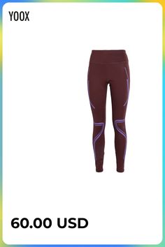 synthetic jersey, brand logo, print, two-tone, mid rise, tapered leg, slim-leg pants, drawstring closure, single pocket, sporty , Color: Cocoa , Size: M Adidas By Stella Mccartney, Brown Women, Slim Leg Pants, Stella Mccartney Adidas, Slim Leg, Slim Legs, Tapered Legs, Chocolate Brown, Logo Print