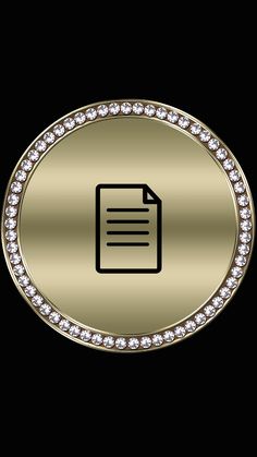 a gold button with diamonds and a document icon on the bottom right corner is shown