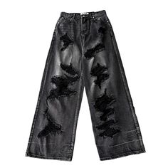 Advbridge 2024 Black Ripped Jeans Women Harajuku Gothic Jeans Baggy Denim Pants Korean Streetwear Casual Trousers Hip Hop Hole Jeans Pants Gothic Jeans, Corduroy Pants Outfit, Ripped Jeans Women, Cool Girl Outfits, Pants Korean, Street Jeans, Denim Decor, Stylish Fall Outfits, Korean Streetwear