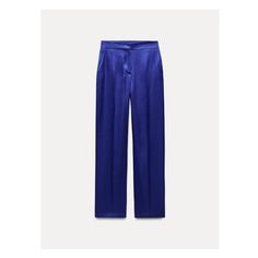 High-waisted pants made of satin effect fabric. Side pockets and false back welt pocket. Front zip, metal hooks, and interior button closure. Satin Trousers, Cardigan Sweater Jacket, Tshirt Skirt, Zara Pants, Metal Hooks, Knitwear Cardigan, T Shirt Vest, Shirt Skirt, High Waisted Trousers