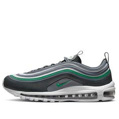 Gray Nike Air Max With Air Cushioning, Nike Air Max Gray With Air Cushioning, Nike Air Max Gray Sneakers For Sports, Nike Air Max 97, Grey Green, Air Max, Nike Air Max, Green And Grey, Nike Air