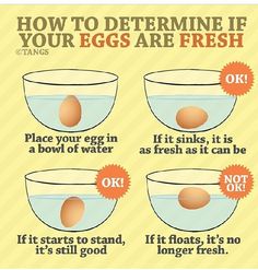 how to determine if eggs are fresh and not boiled in the water or ice cream