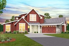 this is an artist's rendering of the country style house plans for your home