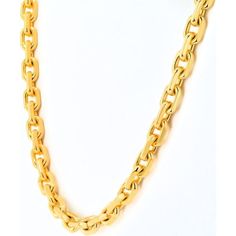 Witness the marriage of heritage and innovation in the Boucheron 18K Yellow Gold Link Chain 35 Inches Necklace, a masterpiece of timeless elegance and opulent design. This statement necklace is more than just an accessory; it's a symbol of sophistication and luxury that transcends trends and styles. Crafted meticulously from 18K yellow gold, every link in this chain tells a story of expert craftsmanship and attention to detail.Measuring an impressive 35 inches in length, this necklace offers versatility in how it can be styled and worn, making it a versatile addition to any jewelry collection. The substantial weight of 161 grams adds a sense of substance and presence, ensuring that this piece makes a statement wherever it's worn.The link chain design speaks volumes about Boucheron's legacy Formal Oval Link Polished Necklace, Luxury Oval Link Chain Necklace With Polished Finish, Formal Oval Link Necklace Hallmarked, Formal Oval Link Necklace, Hallmarked, Formal Oval Link Hallmarked Necklace, Formal Hallmarked Oval Link Necklace, Formal Gold-tone Fine Jewelry Chain Necklace, Luxury Oval Chain Necklace With Polished Finish, Luxury Link Chain Necklace With 17 Jewels