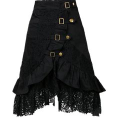 PRICES MAY VARY. 80% Polyester,20% lace Imported Cotton And Lace lining Button closure Hand Wash Only Steampunk Outfits, Punk Skirt, Goth Skirt, Steampunk Stuff, Black Wear, Buckle Skirt, Steampunk Skirt, Gothic Skirt, Skirt Ideas