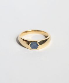 Unisex Mens, Raw Sapphire 14k yellow signet rings Brooklyn New York Yellow Gold Sapphire Ring With Faceted Detail, Gold Sapphire Rings With Faceted Detail, Gold Sapphire Rings With Asscher Cut, Octagon Sapphire Ring In Yellow Gold, Gold Sapphire Asscher-cut Ring, Gold Asscher Cut Sapphire Rings, Faceted Yellow Gold Sapphire Promise Ring, Octagon 14k Gold Sapphire Promise Ring, Yellow Gold Faceted Sapphire Promise Ring