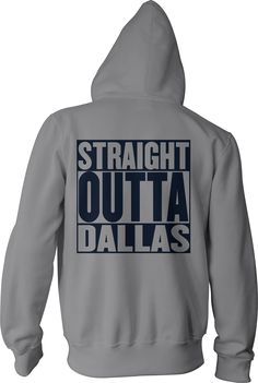 STRAIGHT OUTTA DALLAS GREY ZIP UP HOODIE (LIMITED EDITION) DALLAS COWBOYS EDITION. Grey Zip Up Hoodie with Blue print on front & back. Fitted Sporty Hoodie With Graphic Print, Fitted Sports Hoodie With Letter Print, Sporty Fitted Hoodie With Letter Print, Fitted Sporty Hoodie With Letter Print, Stretch Hoodie For Streetwear And Sports Season, Sporty Stretch Hoodie With Graphic Print, Pre-shrunk Relaxed Fit Hoodie For Fans, Urban Style Hoodie With Letter Print For Sports Events, Sports Stretch Hoodie With Letter Print