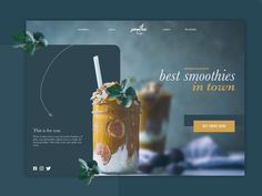 the website is designed to look like a smoothie