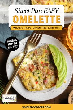 Dinner Idea With Eggs, Omelets For A Crowd, Meal Prep Breakfast Omelet, Breakfast Recipes For Large Groups, Breakfast Eggs For A Crowd, Omlet Ingredients List, Egg Breakfast For A Crowd, Healthy Breakfast Egg Bake, Busy Morning, Easy Meal Prep, Whole 30 Recipes, Whole 30, Meal Prep, Dairy Free Paleo Breakfast, Omelet, Whole 30, Nut Free, Sheet Pan, Quick Easy Meals, Quick Easy, Whole Food Recipes