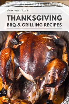 thanksgiving bbq and grilling recipes with text overlay