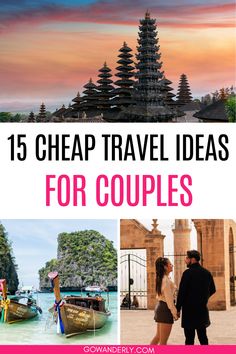 Discover 15 affordable travel destinations for couples, featuring top spots for a romantic and budget-friendly getaway. Couples Trips Ideas, Couples Trip Ideas, Cheap Romantic Getaways, Cheap Vacation Ideas, Vacation Ideas For Couples, Cheap Travel Destinations, Affordable Vacations, Cheap Vacation, Vacation Locations