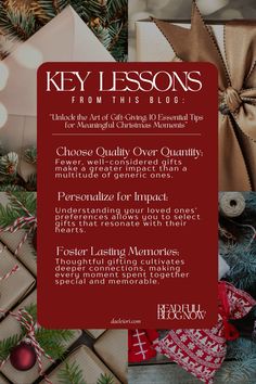 the key lessons from this blog are to learn how to use christmas ornaments and other holiday decorations