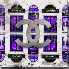 Artist: BY Jodi Product Type: Gallery Wrapped Canvas Purple Chanel Aesthetic, Purple Wall Art, Purple Walls, Chanel Logo, Stretched Canvas Wall Art, Shopping Chanel, Fashion Wall Art, Online Art Gallery, Bed Bath Beyond