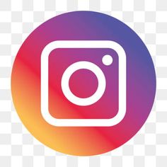 an instagram icon in a circle on a transparent background