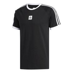 Adidas originals Cali 2.0 Tee Casual Sports Round Neck Short Sleeve Black EC7375 (Men's) Adidas Athletic Fit Tops For Streetwear, Casual Adidas Athletic Fit Tops With Logo, Casual Adidas Tops With Athletic Fit, Adidas Casual Athletic Fit Tops, Cotton Workout Tops With Three Stripes, Casual Workout Tops With Three Stripes Branding, Short Sleeve Sports Tops With Side Stripes, Casual Three Stripes T-shirt For Workout, Short Sleeve Sportswear Top With Side Stripes