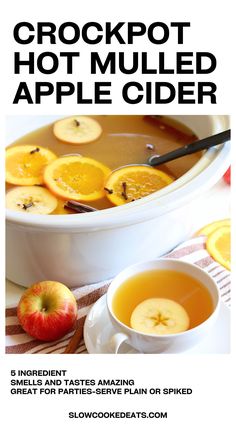 an advertisement for the crockpot hot mulled apple cider