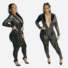 Brand New Black & Gold Tuxedo Jumpsuit Glamorous Fitted Black Bodysuit, Black Fitted Jumpsuits And Rompers For Party Season, Black Party Sets For Fall, Elegant Black Sets For Date Night, Glamorous Black Sets For Night Out, Elegant Fitted Club Sets, Fitted Black Party Set, Black Fitted Sets For Party, Chic Black Club Sets