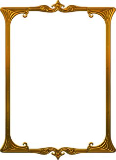 an ornate gold frame with scrolls on the edges, isolated against a white back ground