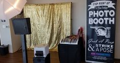 the photo booth is set up for an event