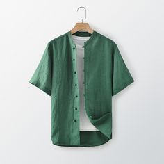 Men's 2023 Loose Linen Frog Button Down Shirt
Size Chat： Solid Color Crew Neck Shirt With Buttons, Casual Tops With Button Closure And Stand Collar, Casual Top With Stand Collar And Button Closure, Green Stand Collar Top With Buttons, Green Button-up Casual T-shirt, Casual Green Button-up T-shirt, Summer Shirt With Stand Collar And Buttons, Green Short Sleeve Shirt With Buttons And Relaxed Fit, Green Short Sleeve Shirt With Buttons, Relaxed Fit